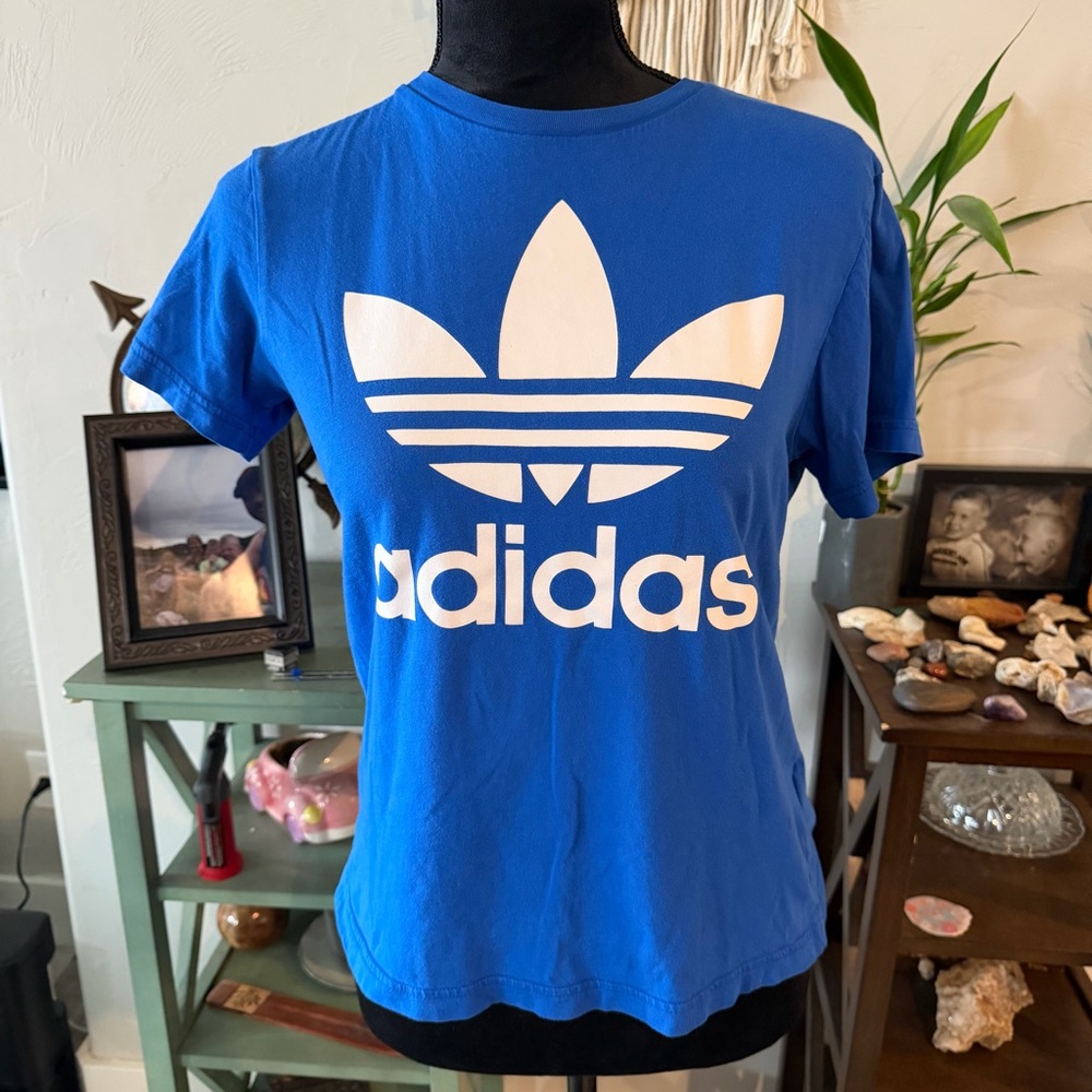 adidas Royal Blue Tee with White Trefoil Logo